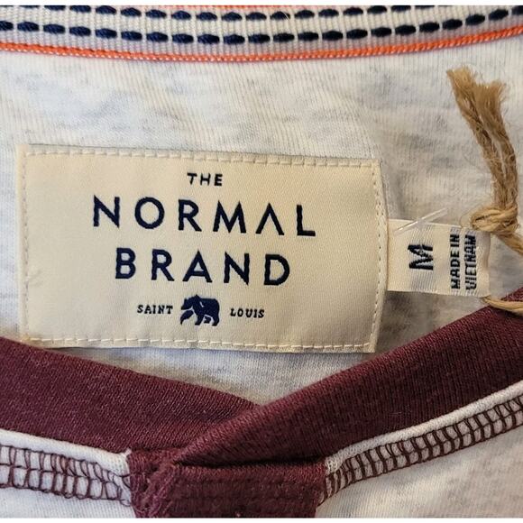 The Normal Brand Puremeso Long Sleeve Henley Shirt New Medium Gorpcore - Picture 5 of 9